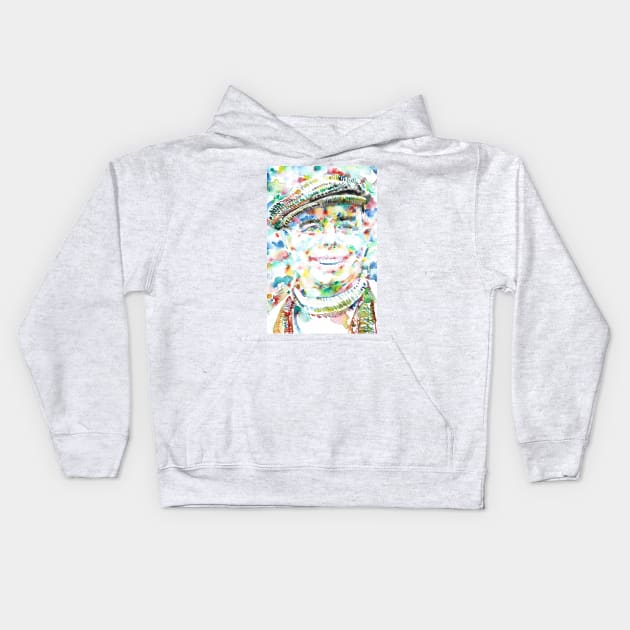 JEAN RENOIR watercolor portrait Kids Hoodie by lautir